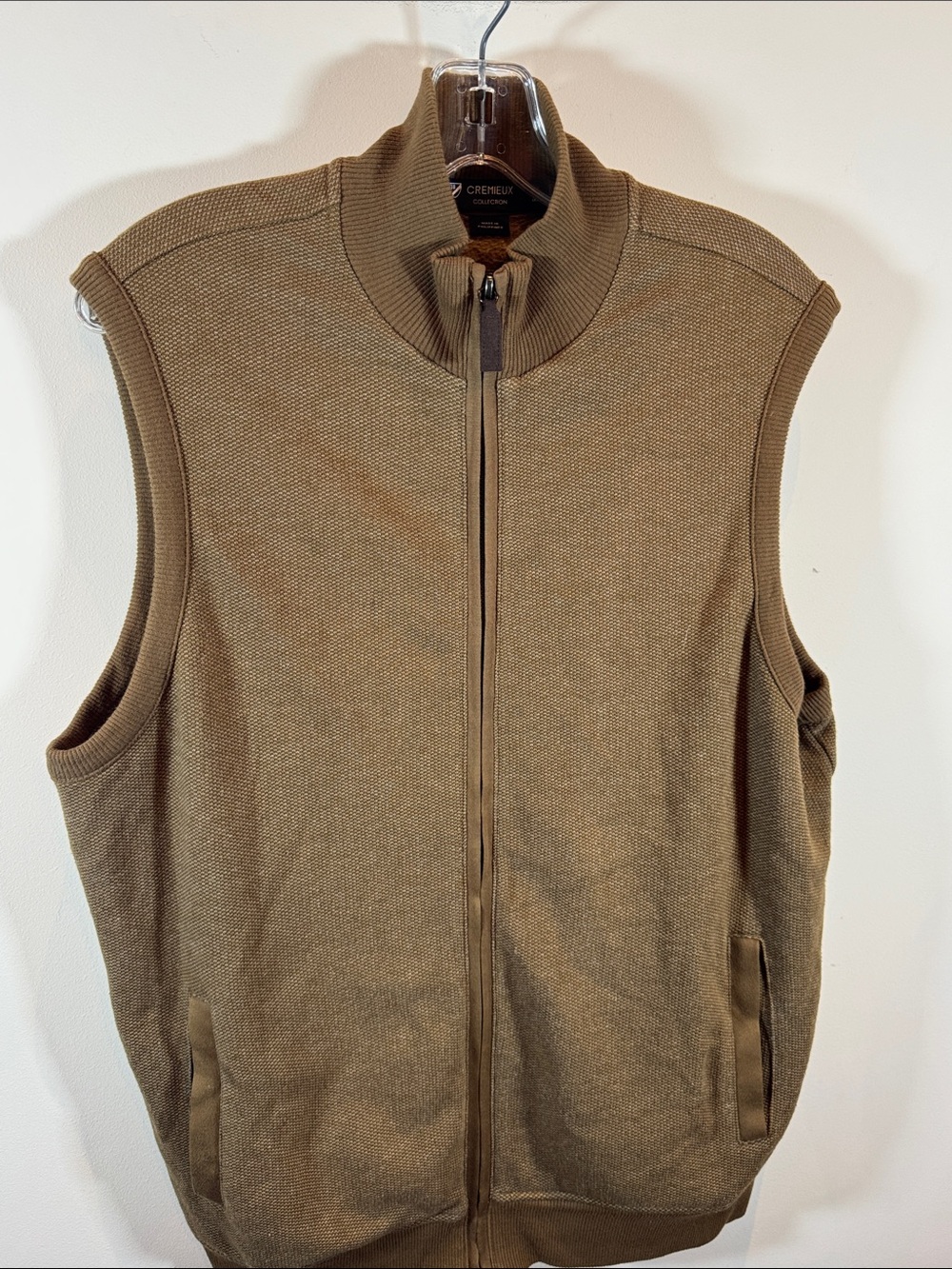 Daniel Cremieux Olive Zip-Up Knit Vest
